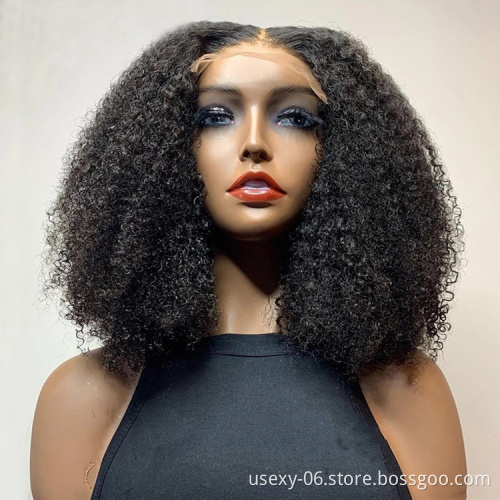 Natural black full frontal lace brazilian curly wig supplies 4x4 5x5 closure wigs afro kinky curly human hair lace front wigs